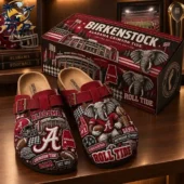 Alabama Crimson Tide EST.1982 Suede Clogs 2 Alabama Crimson Tide limited collector edition Birkenstock clogs with branded shoebox