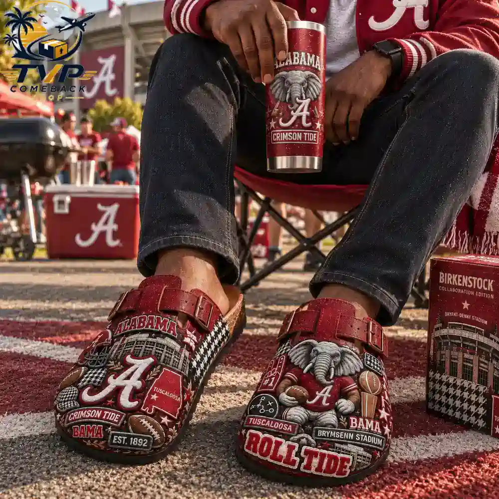 Alabama Crimson Tide EST.1982 Suede Clogs Alabama Crimson Tide EST.1982 Suede Clogs