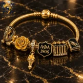 AFA 1906 gold bracelet with symbolic charms from Tvpcomebackshop