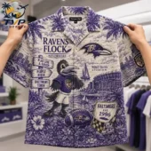 Baltimore Ravens themed tropical shirt