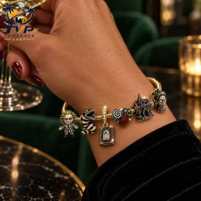 Beetlejuice Collectible Gold  Charm Bracelet Set