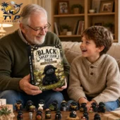 Grandfather and grandson unboxing a 2026 Black Sheep Club ornament collection from Tvpcomebackshop