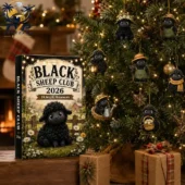 2026 Black Sheep Club advent calendar set with 24 individual sheep ornaments displayed on a Christmas tree