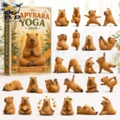 2026 Capybara Yoga acrylic ornament set with 24 individual figurines