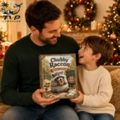 Chubby Raccoon Collection Advent Calendar 2026 1 Father and son holding a Chubby Raccoon advent calendar