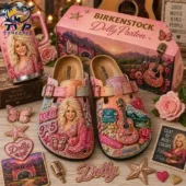 Dolly Parton 9 to 5 Pink Suede Clogs 4 Dolly Parton themed Birkenstock clogs and matching merchandise from Tvpcomebackshop