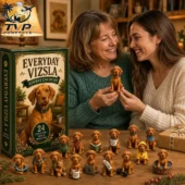 Everyday Vizsla 24-piece advent calendar with miniature dog figurines.