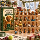 Everyday Vizsla 24-piece collectible miniature dog set in a decorative Advent calendar box.