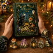 Forest Witch Familiar 24-Day Advent Calendar 2026 2 Forest Witch & Familiar 2026 acrylic ornament advent calendar box set held by hands
