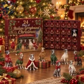 Italian Greyhound Christmas advent calendar with miniature dog figurines from Tvpcomebackshop