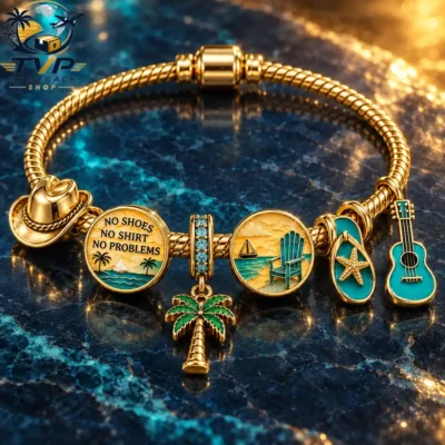 Kenny Chesney No Shoes No Shirt No Problems Gold Charm Bracelet Set 2026