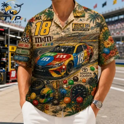 M&M Racing Kyle Busch No.18 3D Hawaiian Shirt