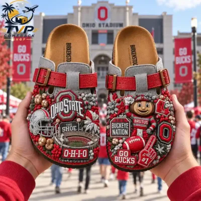 Ohio State Buckeyes Suede Clogs