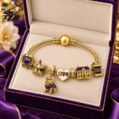 Omega Psi Phi 1911 Gold Charm Bracelet Set 2026