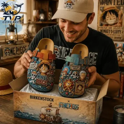One Piece Straw Hat Pirates 3D Embossed Suede Clogs