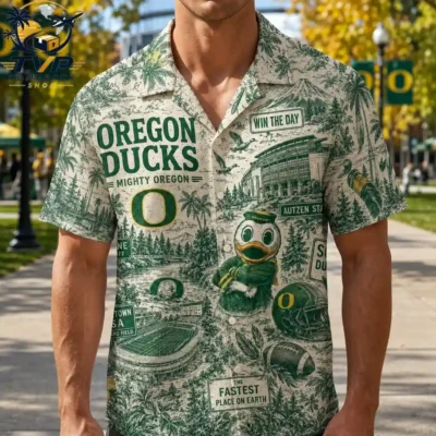 Oregon Ducks Mighty Oregon 3D Hawaiian Shirt