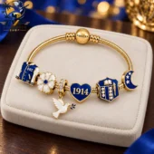 Phi Beta Sigma 1914 Colectible Gold Charm Bracelet Set 3 pK7pr