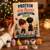 Protein & Gym Snacks Collection Advent Calendar 2026 2 2026 Protein and Gym Snacks Advent Calendar with acrylic fitness-themed ornaments from Tvpcomebackshop