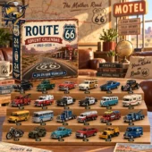 Route 66 advent calendar with 24 collectible miniature vehicles by Tvpcomebackshop