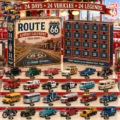 Route 66 advent calendar featuring 24 collectible model vehicles by Tvpcomebackshop
