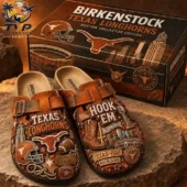 Custom Texas Longhorns Birkenstock clogs with collectors box